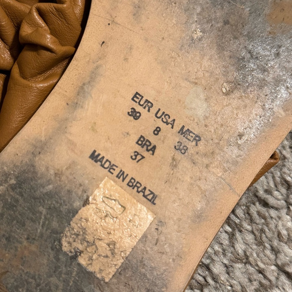 Bruno Menegatti  Brown Ruffled Leather Sandals - Picture 8 of 9